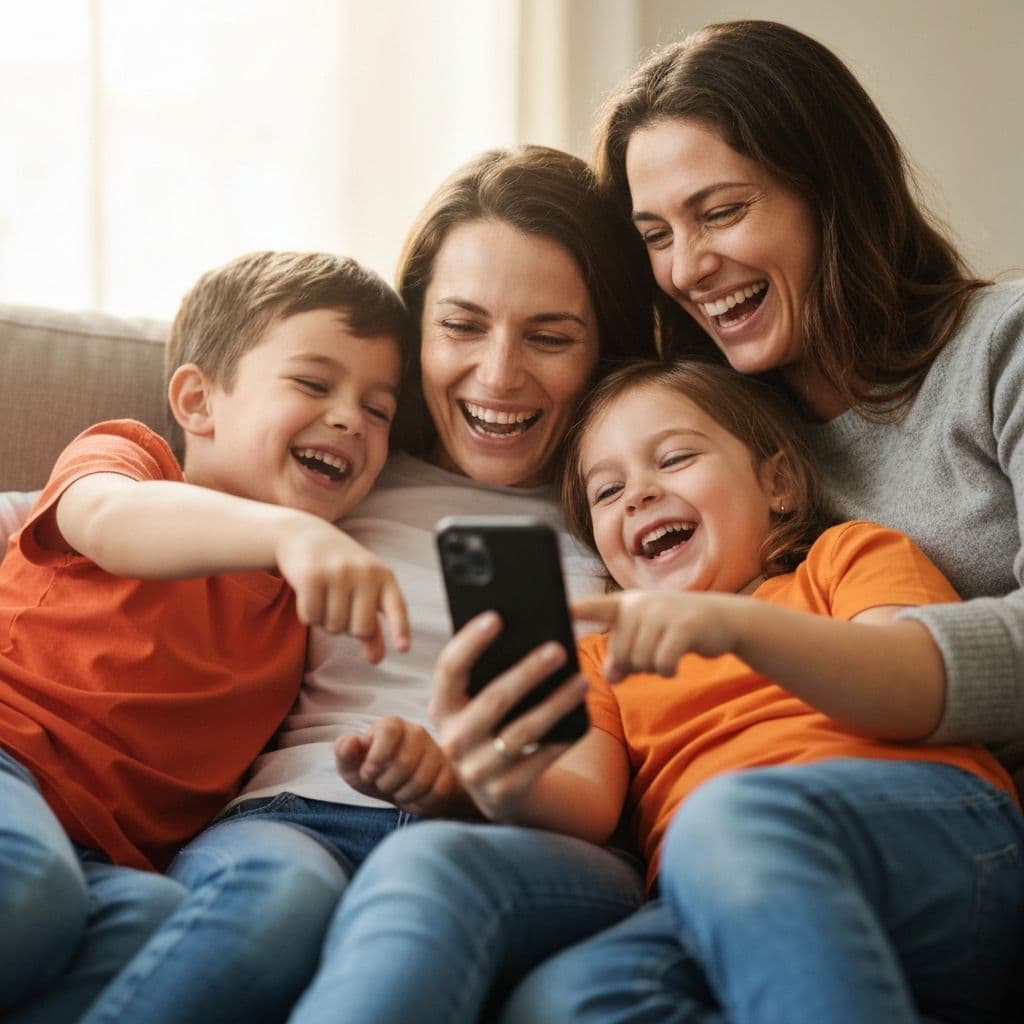 Family exploring together